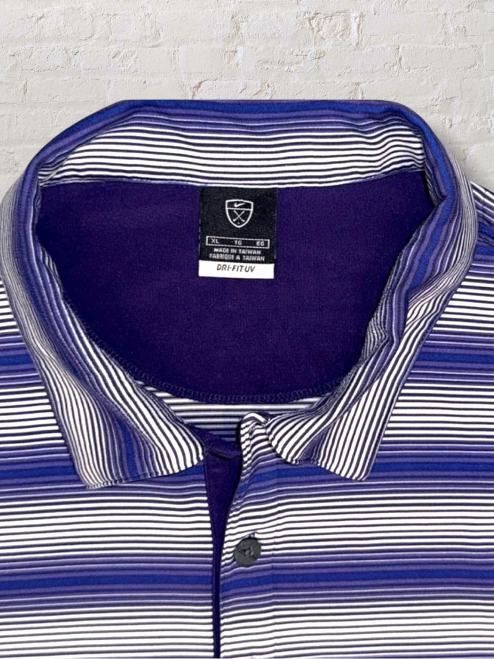 🏌️‍♂️ Nike Golf Dri-FIT UV Polo Shirt Men’s XL – Blue Purple Striped